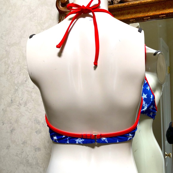 New Xhilaration women’s padded bikini top.  XL.  Red white and blue with stars. - Picture 2 of 9